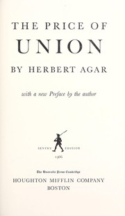 Cover of: The price of union
