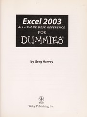 Cover of: Excel 2003 all-in-one desk reference for dummies