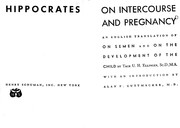 Cover of: On intercourse and pregnancy: an English translation of On semen and On the development of the child