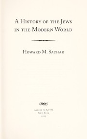 Cover of: A history of the Jews in the modern world