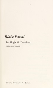 Cover of: Blaise Pascal