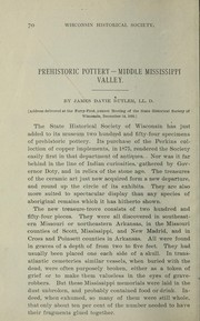 Cover of: Prehistoric pottery from Missouri and Arkansas: in the Museum of the State Historical Society of Wisconsin
