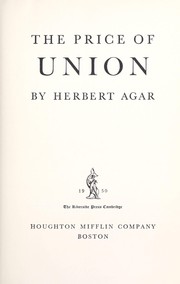 Cover of: The price of union.