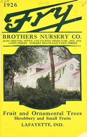 Cover of: 1926 [catalog] by Fry Brothers Nursery Co
