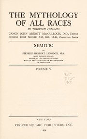 Cover of: Semitic [mythology] by Stephen Langdon