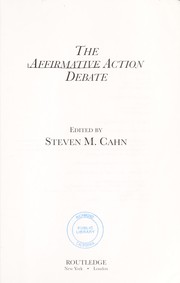 Cover of: The Affirmative Action Debates