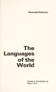 Cover of: The languages of the world. by Kenneth Katzner