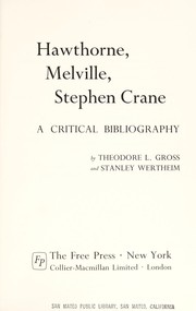 Cover of: Hawthorne, Melville, Stephen Crane; a critical bibliography