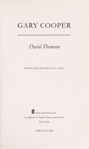 Gary Cooper by David Thomson, David Thomson