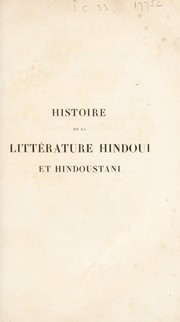 Cover of: Histoire de la litt©♭rature hindoui et hindoustani