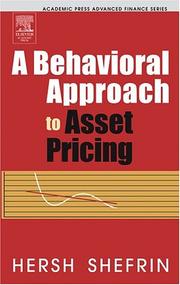 Cover of: A Behavioral Approach to Asset Pricing (Academic Press Advanced Finance Series)