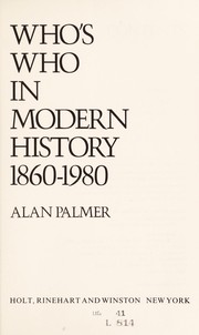 Cover of: Who's who in modern history, 1860-1980