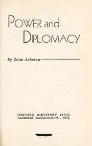 Cover of: Power and diplomacy. --