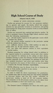 An outline of the high school course of study by Board of Education of the City of Chicago. Education Division