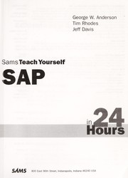 Sams teach yourself SAP in 24 hours by George W. Anderson, Anderson, George, Danielle Signorile Larocca
