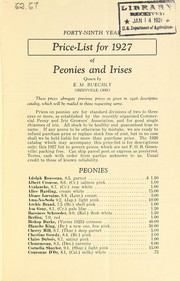 Cover of: Price-list for 1927 of peonies and irises