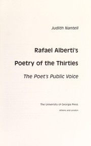 Rafael Alberti's poetry of the thirties by Judith Nantell