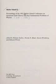Shelter Island II by Shelter Island Conference on Quantum Field Theory and the Fundamental Problems of Physics (2nd 1983)