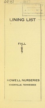 Cover of: Lining list: fall 1927