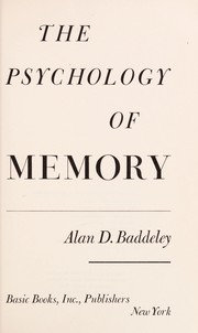 Cover of: The psychology of memory