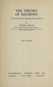 Cover of: The theory of machines by Thomas Bevan