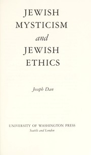 Cover of: Jewish mysticism and Jewish ethics