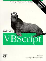 Cover of: Learning VBScript