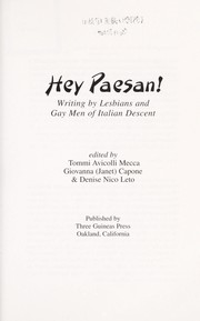 Cover of: Hey Paesan by Denise Nico Leto Giovanna Capone, Tommi Avicolli Mecca