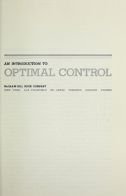 Cover of: An introduction to optimal control.