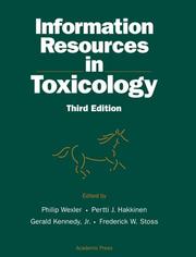 Cover of: Information Resources in Toxicology, Third Edition