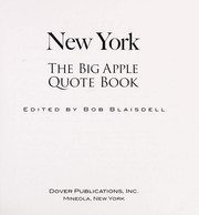 Cover of: New York: the Big Apple quote book
