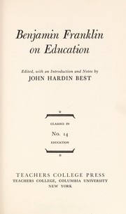 Cover of: Benjamin Franklin on education.