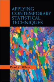 Cover of: Applying Contemporary Statistical Techniques