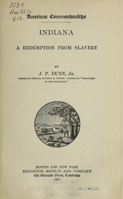 Cover of: Indiana: a redemption from slavery