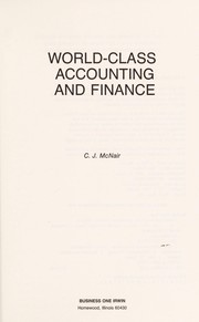 Cover of: World-class accounting and finance