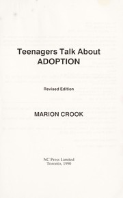 Cover of: Teenagers Talk About Adoption