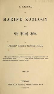 Cover of: A manual of marine zoology for the British Isles