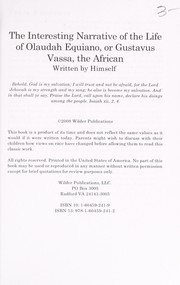 Cover of: The interesting narrative of the life of Olaudah Equiano, or, Gustavus Vassa, the African