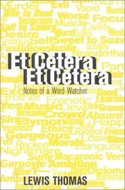 Cover of: Et Cetera, Et Cetera: Notes of a Word-Watcher