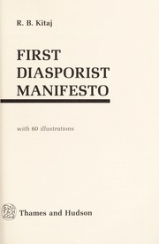 Cover of: First Diasporist manifesto by R. B. Kitaj