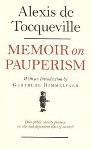 Cover of: Memoir on pauperism by Alexis de Tocqueville