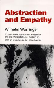 Cover of: Abstraction and empathy by Wilhelm Worringer