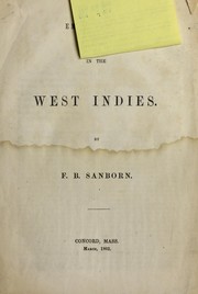 Cover of: Emancipation in the West Indies