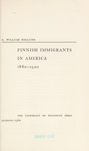 Cover of: Finnish immigrants in America, 1880-1920.