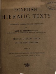 Cover of: Egyptian hieratic texts