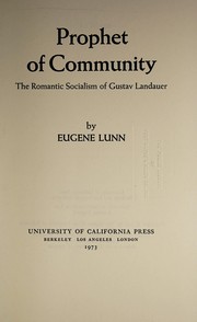 Prophet of community by Eugene Lunn