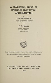 Cover of: A statistical study of livestock production and marketing by Clifford Hildreth