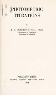 Photometric titrations by J. B. Headridge