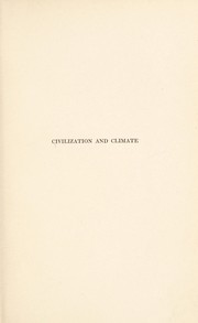 Cover of: Civilization and climate