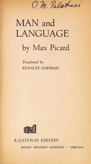 Cover of: Man and language.